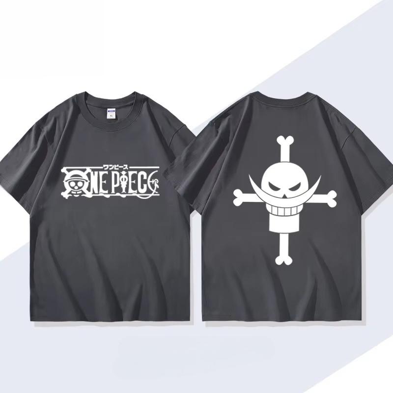 2026 ONE PIECE Animation Derivatives White Beard Edward·Newgate Printed Short Sleeve T-shirt Unisex's Women's Fashion Cotton Top