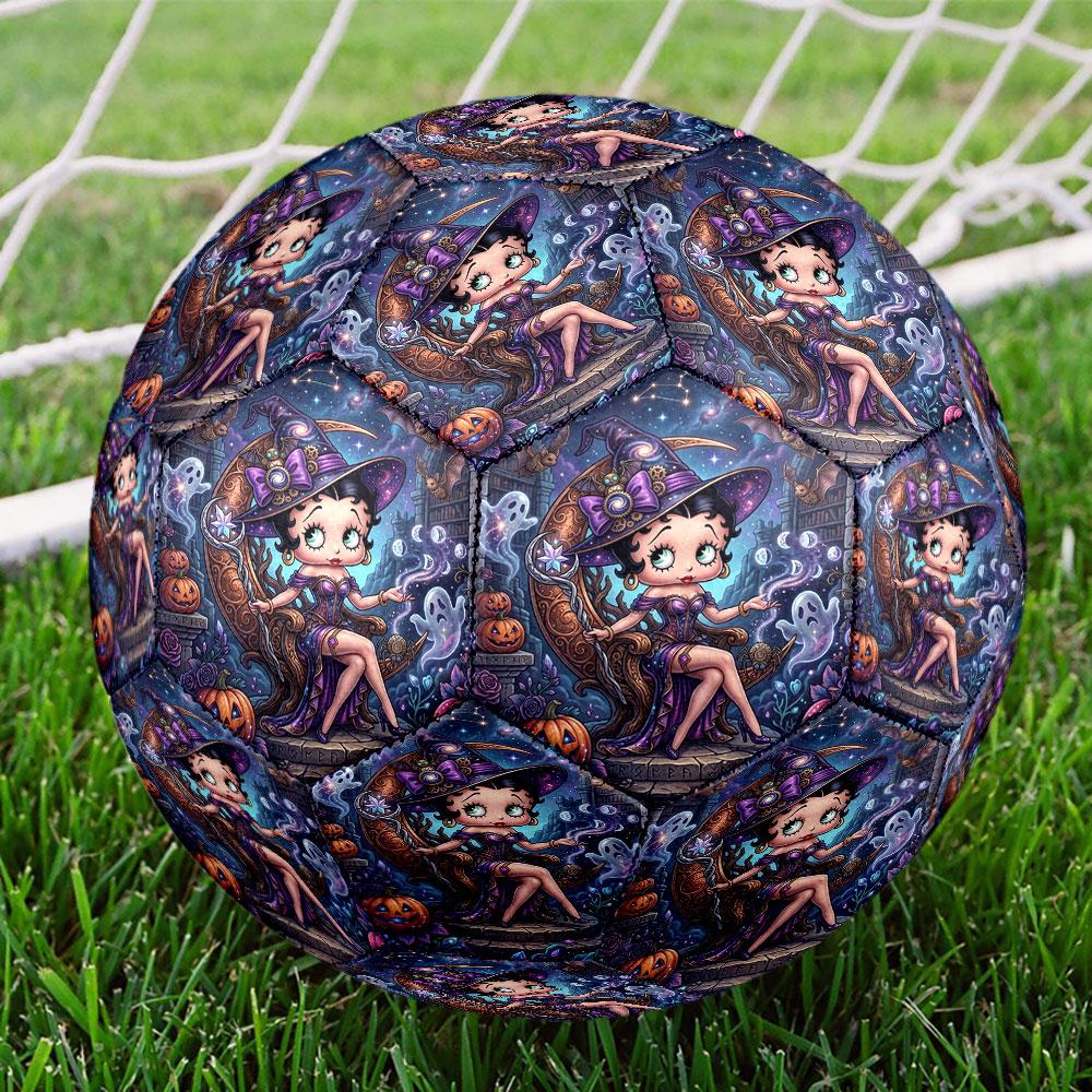 Betty Boop Print Size 5 Soccer Ball, Standard Match Football for Sports Game and Team Practice, Ideal Gift for Soccer Fans