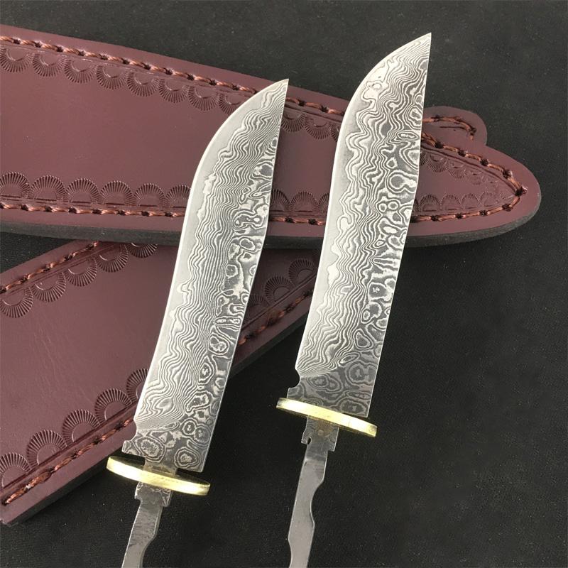 Damaststahl Einsetztyp DIY Halbfertige Feststehende Klingenrohlinge Obstmesser Rohlinge Küchenmesser Rohlinge Haushaltszubehör Handgefertigt