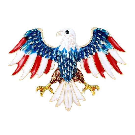 Bald Eagle Brooch for Men And Women Patriotic Enamel Alloy Lapel Pin