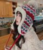 New Winter Warm Bomber Hat Thermal Knitted Thick Fleece Earflap Hat Plush Windproof Women Winter Outdoor Travel Hiking Ski Hat