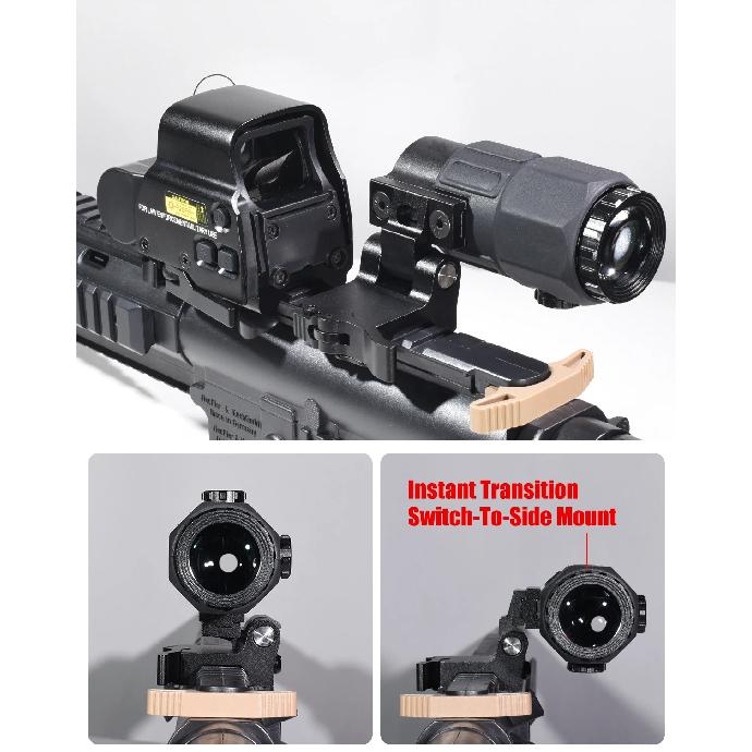 Eot**h G45 5X Magnifier Sight Scope G33 G43 3X Folding Side Flip Magnifiers Tactical Combo Hunting Amplify Adjustable Scopes