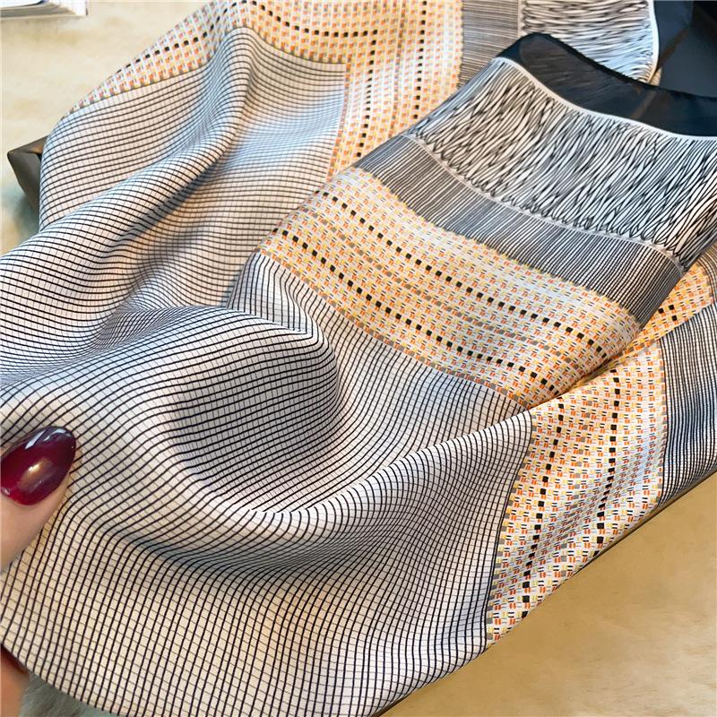 Simple striped scarf Women's silk scarf Small square scarf Versatile tie scarf Fashion hair tie bag Small silk scarf Sunscreen shawl