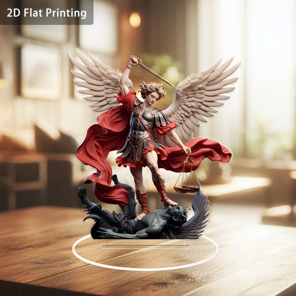 2D acrylic flat religious acrylic angel statue ornament for office, home, garden - indoor and outdoor art decor