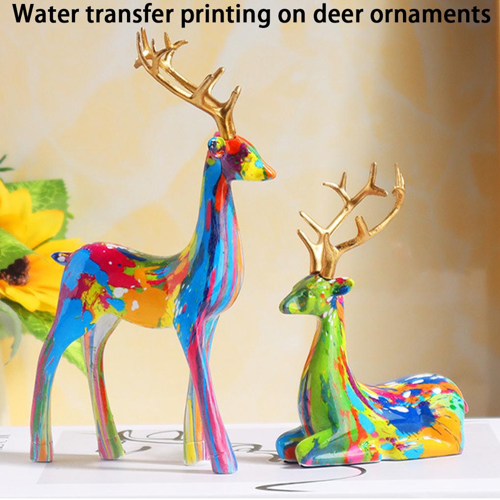 Resin Couples Elk Desktop Decor Gold Reindeer Animal Office Decoration Indoor Home Room Ornaments Table Craft Home Decoration