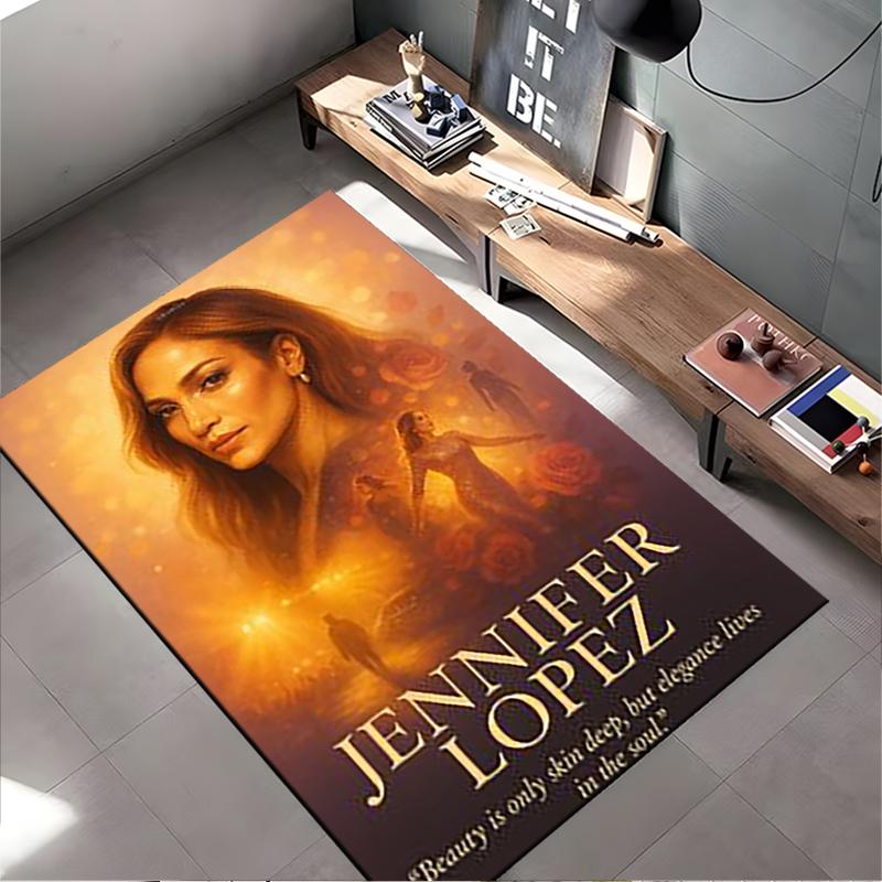 Kober do obývacího pokoje s popkulturní tématikou, Plakát s portrétem Jennifer Lopezové – Krása a elegance, Dekorace do ložnice, Protiskluzová podložka