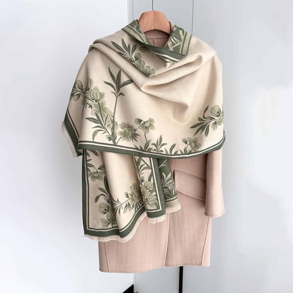 

Luxury Thickened Warm Scarf For Women Long Tassel Pashmina Shawl Faux Cashmere Warps Autumn Winter High Quality Blanket