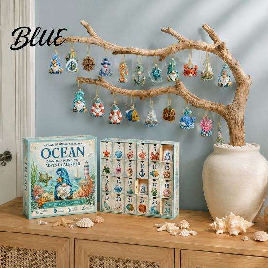 Calendario dell'Avvento di Halloween 31 Giorni Calendario Gnomo Natale Fai da Te Diamond Art Finto Collezione di Ciondoli Kit per Artigianato Ornamenti da Appendere per le Feste