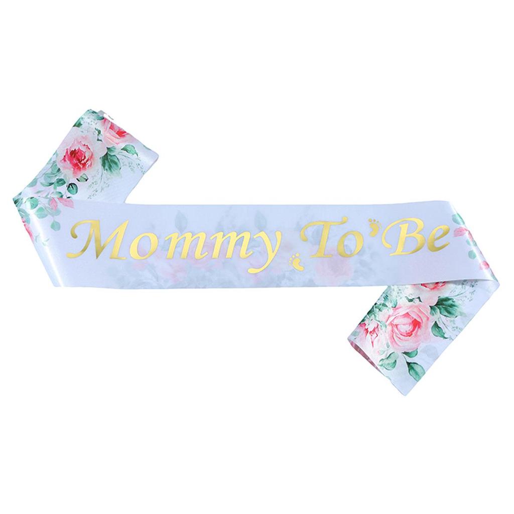 Satin "Mom-to-Be" Footprints & Letter Sash for Gender Reveal Baby Shower