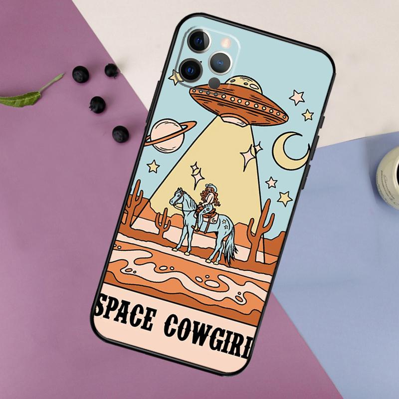 Space Cowgirl Phone Case For iPhone 18 16 15 14 13 12 11 17 Pro Max 13 mini 16 Plus 16e 17 Air Bumper Cover