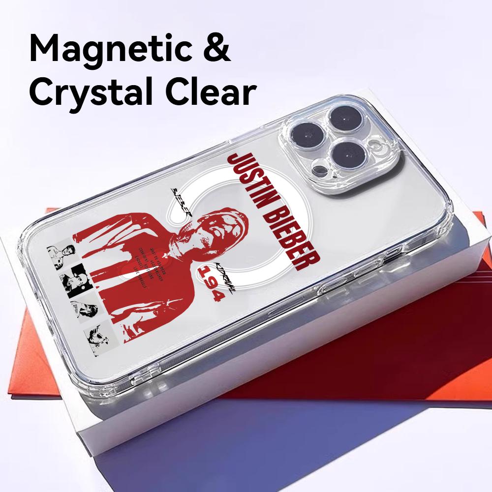 Sänger J-Justin B-Bieber Handyhülle Für iPhone 17 16 15 14 13 12 Pro Max Plus Mit Magnetischer Kristallklare Hülle Kabelloses Laden
