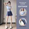 Women's Summer 2025 Running Set: Quick-Dry Fashion Gym Outfit with Yoga Shorts and Short Sleeve Top