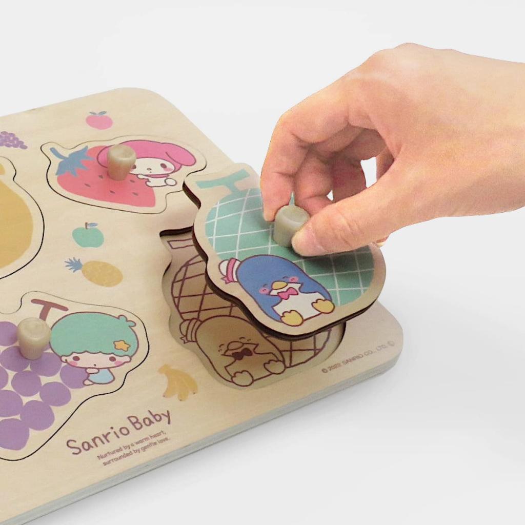 Vitthart Sanrio Baby Wooden Puzzle Fruit Puzzle 6 Pieces with Pegs