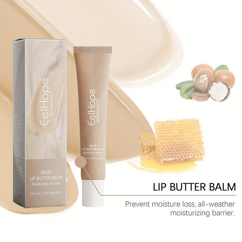 Moisturizing Beige Lip Balm Perfect for Dry Autumn and Winter Seasons. It Prevents Dry Skin and Protects Lips
