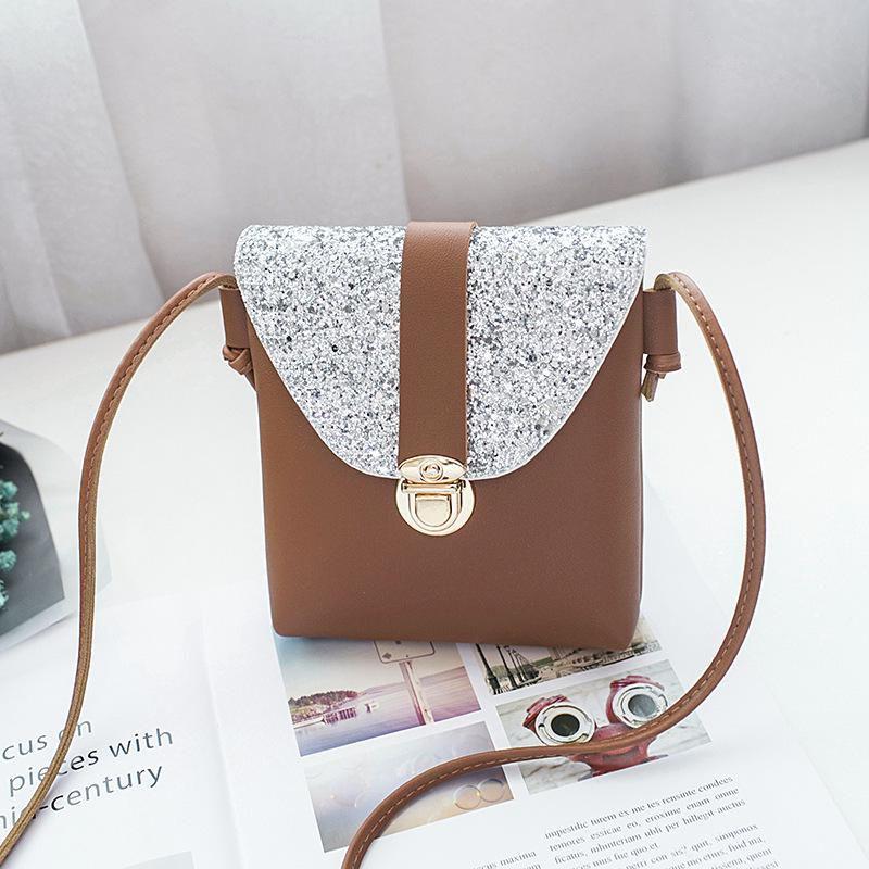 Chic Female Shoulder Bag With Sparkling Sequins And Stylish Compact Design