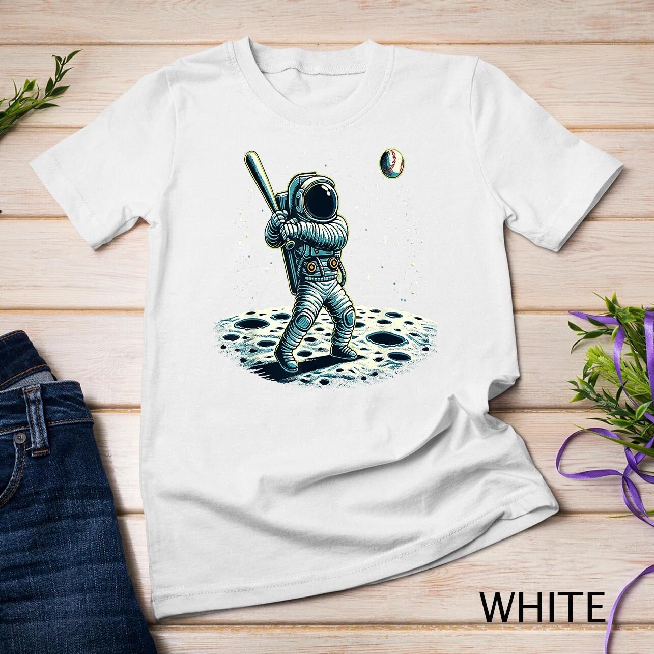 Baseball Novelty Astronaut Men Women Kids Funny Baseball T-Shirt Unisex T-shirt 3XL