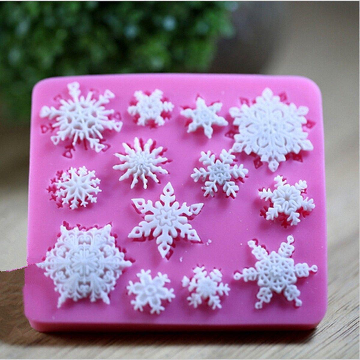 

Выпечка Sugarcraft Силиконовая помадка Форма Форма Торт Украшение Снежинка