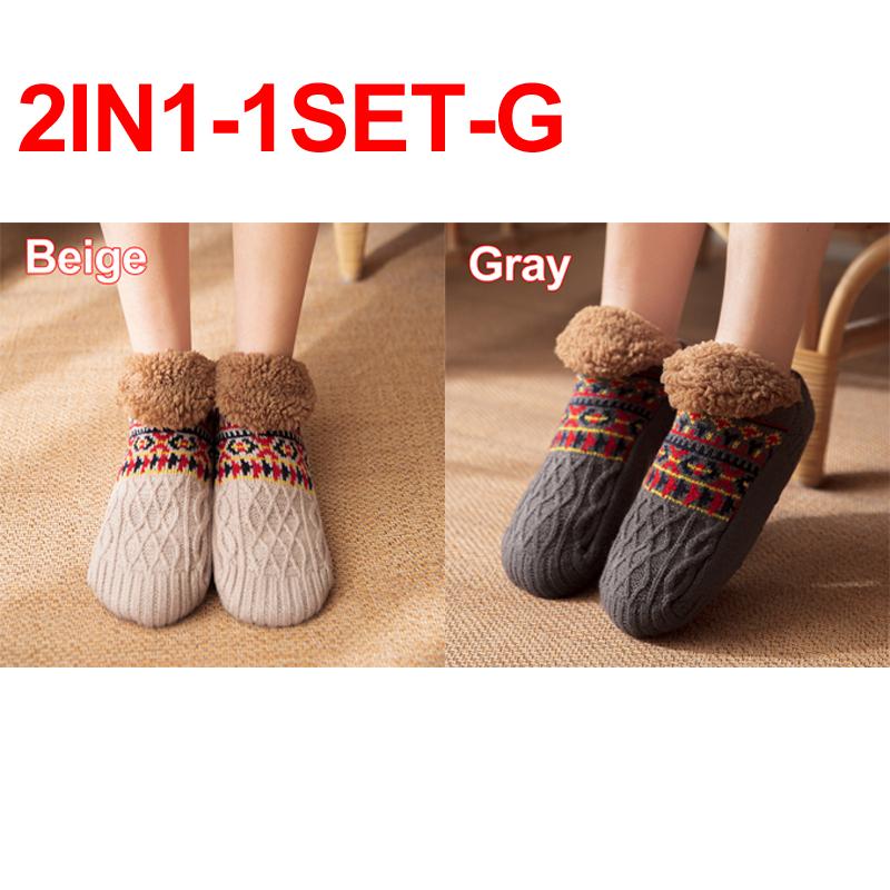 Thermal Women Slipper Socks Winter Warm Short Cotton Thickened Home Sleeping Soft Non Slip Grip Fuzzy Floor Sock Fluffy Male