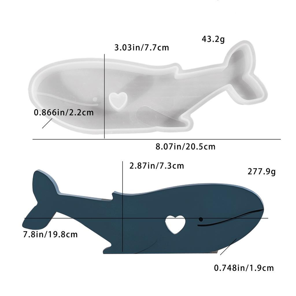 Love Whale Silicone Mold Diy Dripping Plaster Aromatherapy Candle Holder Ornament Moulds