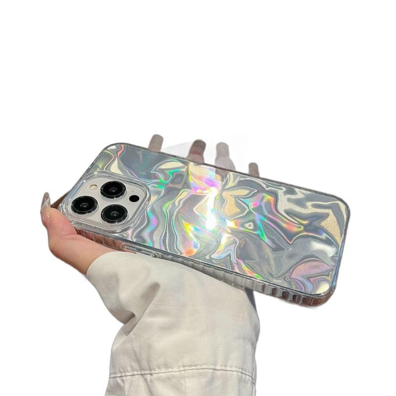 Applicable To Apple 15promax Laser Fold 12 Hard X High End Female IPhone 13 Mobile Phone Case