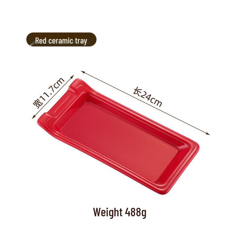 Multipurpose Ceramic Tray for Small Items - Perfect for Tongs, Towels, Spoon Rest, Dish, Bread, or Portioning Spoon.