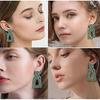 2 Clip On Earrings Women's Statement Drop Earrings Large Rectangle Drop Earrings Handmade Geometric
