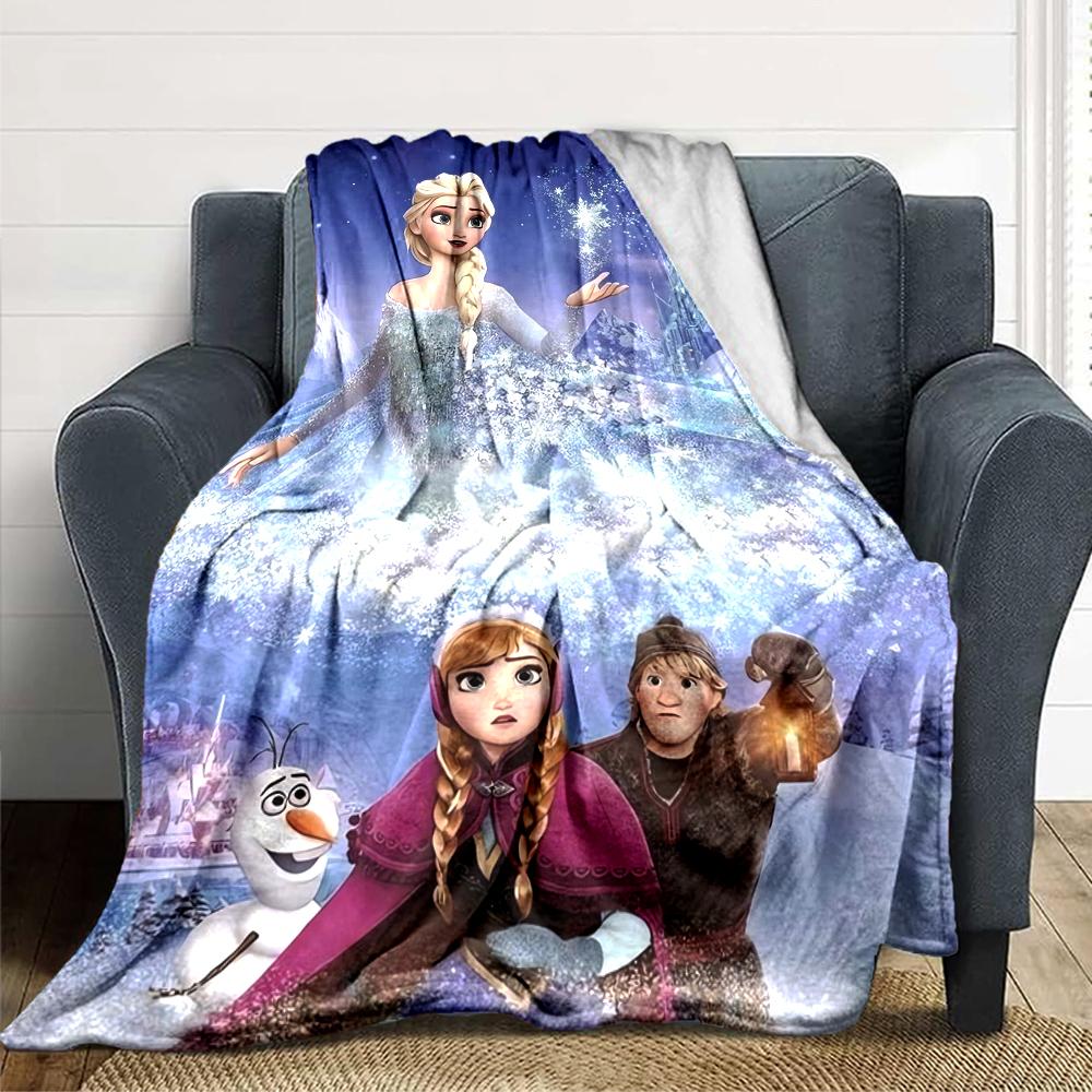 1Pc Magic Frozen Kingdom Blanket For Couch Bed Plush Cozy Fuzzy Blanket Super Soft Warm Blankets For Fall And Winter 091868