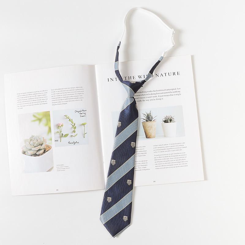 Women's Red Stripe No-Iron Japanese Academy Style Bow Tie Shirt Accessory