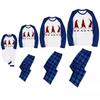 2025 Plaid Santa Claus Blue Patchwork Parent-Child Pajama Set