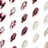 30 Pieces Holiday Press On nail Red White Striped Snowflake Design ABS Artificial nail Easy Application