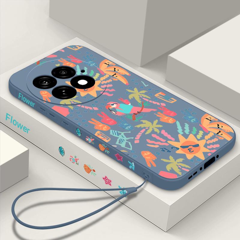 Lanyard Soft TPU Phone Case For OnePlus 15 13 13T 12 13R 12R 11R Abstract Art Paintings Cover For OnePlus Nord 5 Ace 5 3 2 5G