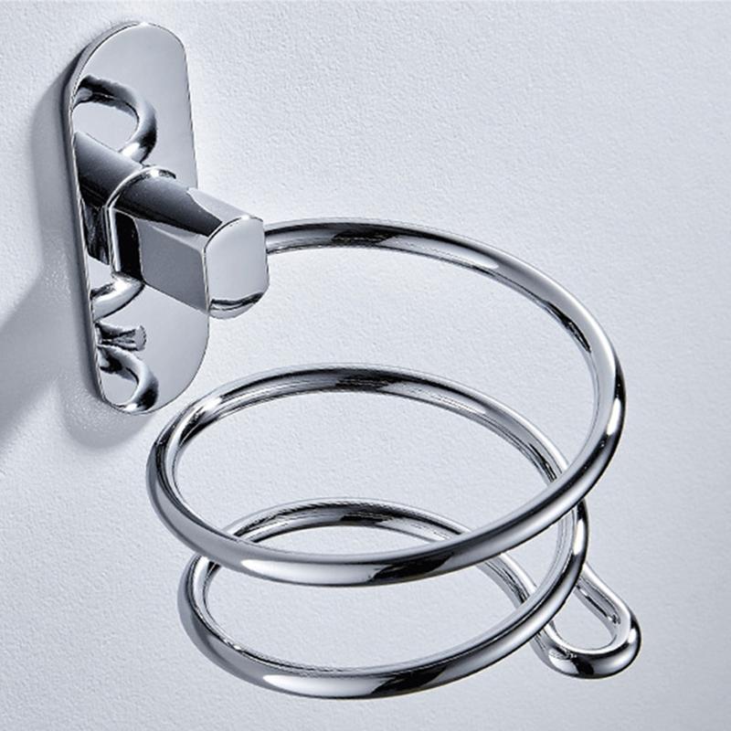 

High Quality Durable Wall Mount Stainless Steel Hairdryer Easy Installation Spiral Frame Organizer Bathroom Accessories | Bathroom Shelves