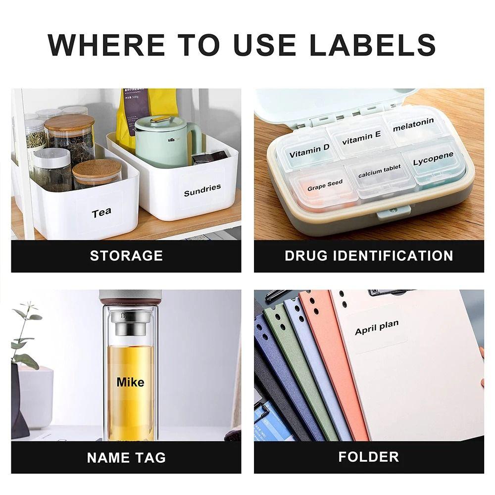 230Pcs Transparent Blank Label Sticker DIY Name Tag Sticker Self-Adhesive Label  School Supplies