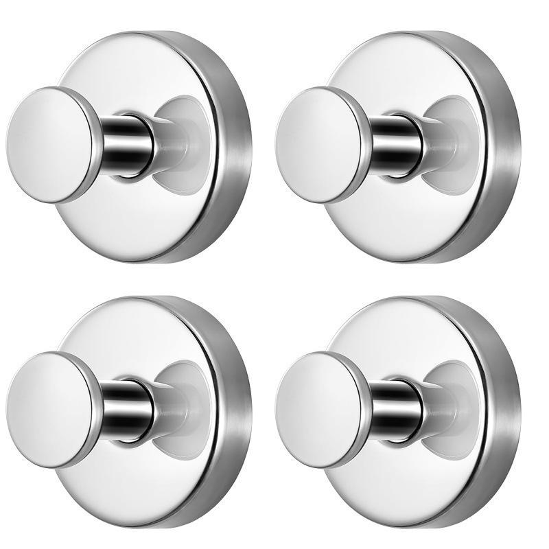 1/2/4PCS Heavy Duty Vacuum Suction Hooks No Drill Seamless Stainless Steel for Entryway Door Coat Hat Key Hanging