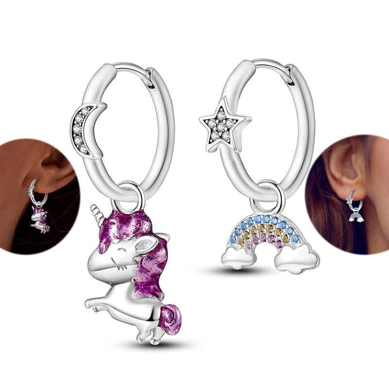 Heißer Verkauf 925 Sterlingsilber Kupfer Herz Ohrringe Passen Original Charms Creolen Für Frauen Mädchen Stecker Ohrring Feine Zirkonia Geschenke