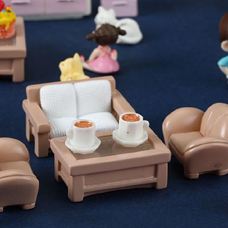 Miniature Living Room Furniture Set for 1/12 Dollhouses Enthusiast and Craft Model Project Scene Display Accessories