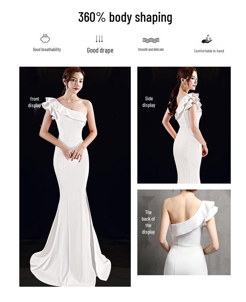 Elegantes Damen-Abendkleid mit asymmetrischem Ein-Schulter-Design - Sexy, figurbetont, Meerjungfrau-Schnitt für Events & Bankette