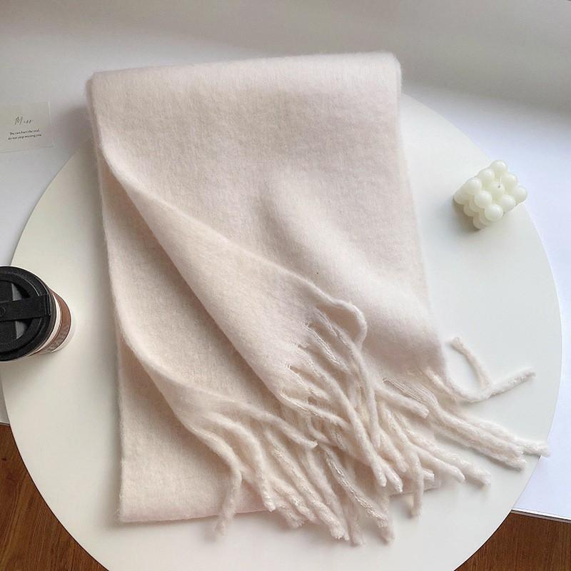 Soft Plush Solid Color Womens Winter Scarf Thick Faux Cashmere Shawl Warm Neck Wrap Versatile