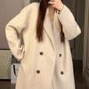 woolen coat down jacket down liner duck down medium and long, new thickened woolen coat for women in autumn and winter