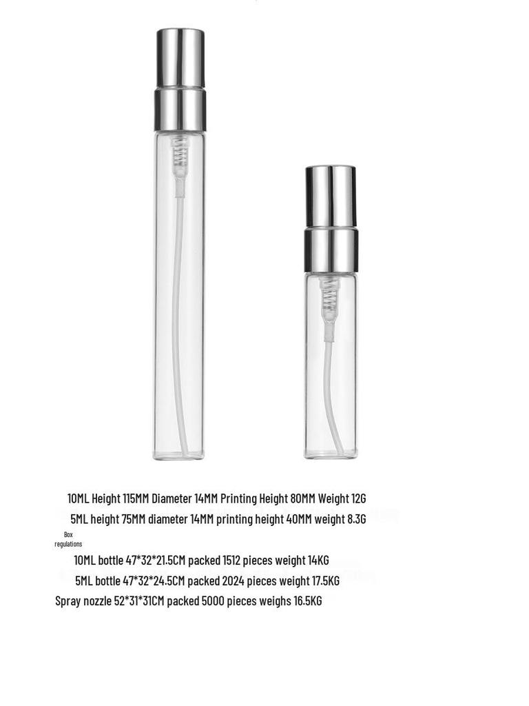 2ml, 3ml, 5ml, 10ml Glass Spray Bottles for Perfume Sampling and Decanting