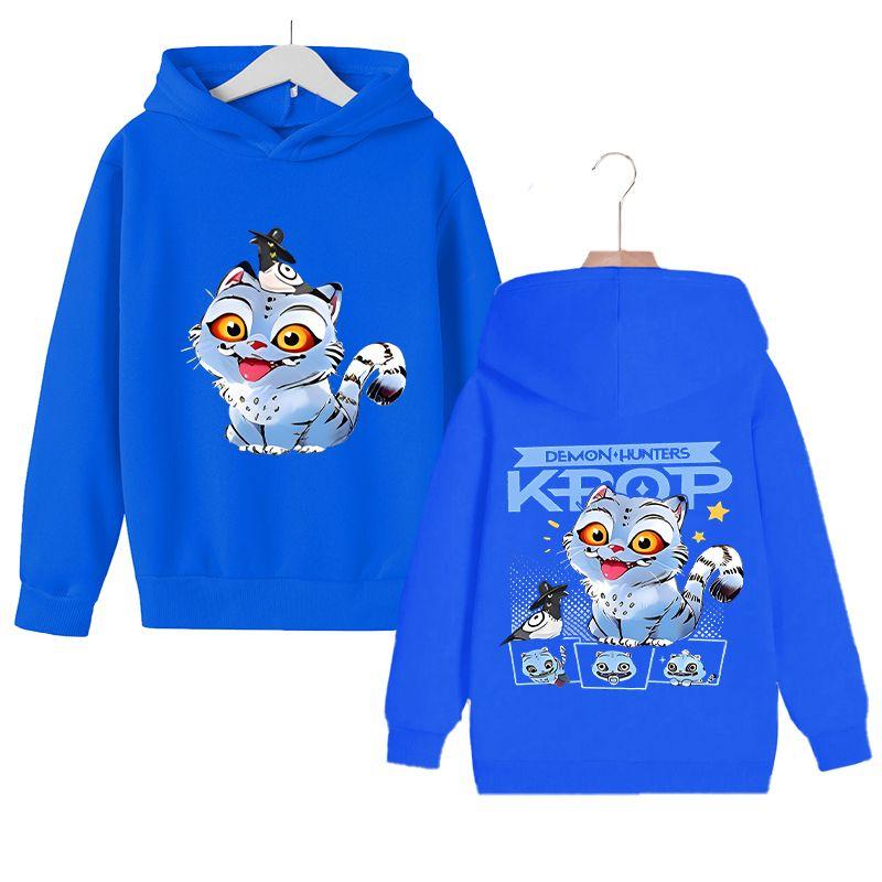 KPop Witch Hunter's Stylish Loose Hoodies for Boys and Girls, Autumn and Winter Children's Fleece Hoodies