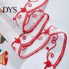 Easy Installation Pole Bag Valances Christmas Embroidered Valance Curtain, Sheer Light Filtering Candles Bells Curtains for Kitchen Windows