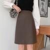 Women High Waist Brown  Bodycon Skirt Midi Length Plus Size Slim  A Line Clothes