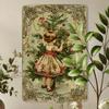 Vintage Christmas Metal Wall Decor 8x12 Inch - Festive Fun Scene for Living Room Café Decoration