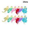 Simulated Long-Tailed Feather Bird Figurine Model Set Artificial Birds Ornament Colorful Feathered Home Garden Decoration