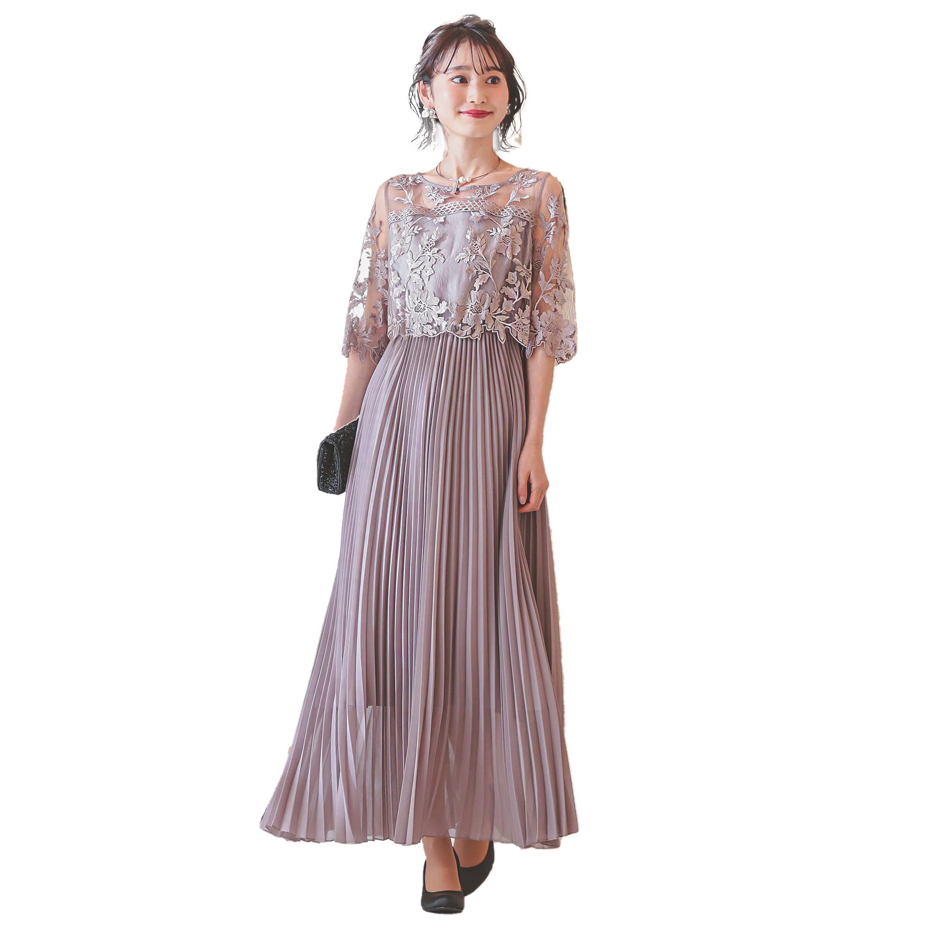 

Плиссированное длинное платье [кларисса] (серо-бежевый, L)