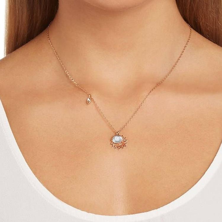 Swarovski Fashion Duo Sunflower Pendant Necklace Women necklace 5213245