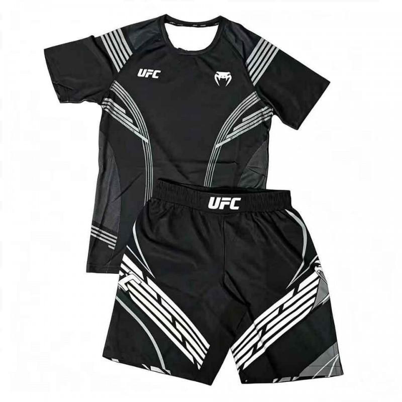 MMA Boxing BJJ Muay Thai Training Gym Set Short Sleeve Top Shorts Men Women Kids