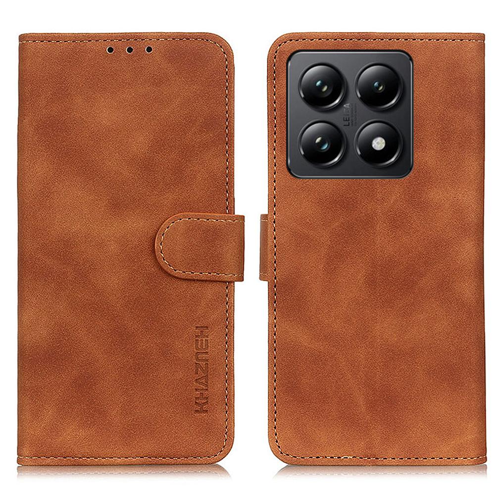 KHAZNEH For Xiaomi 14T Case Retro PU Leather Wallet Stand Phone Cover