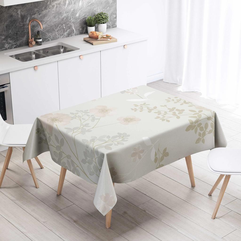 Față de masă florală Decor pentru casă rezistentă la pete și impermeabilă Decorare masă dreptunghiulară Blaturi pentru șemineu de bucătărie